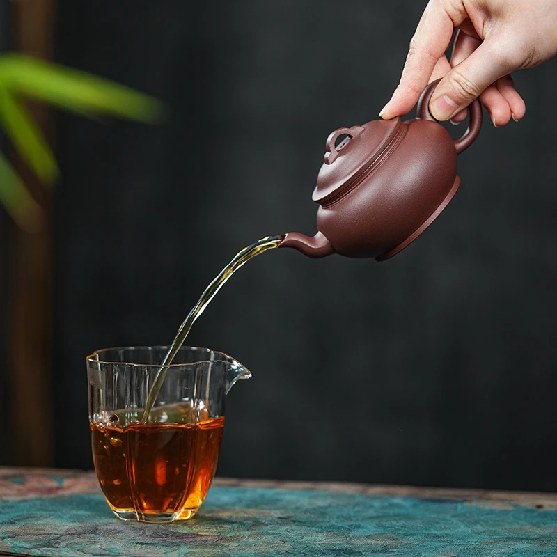 "Yun Qiao" (Cloud Bridge) Yixing Teapot – 180cc, Semi-Handmade with Huanglongshan Qing Shui Ni by Zhou Qibing