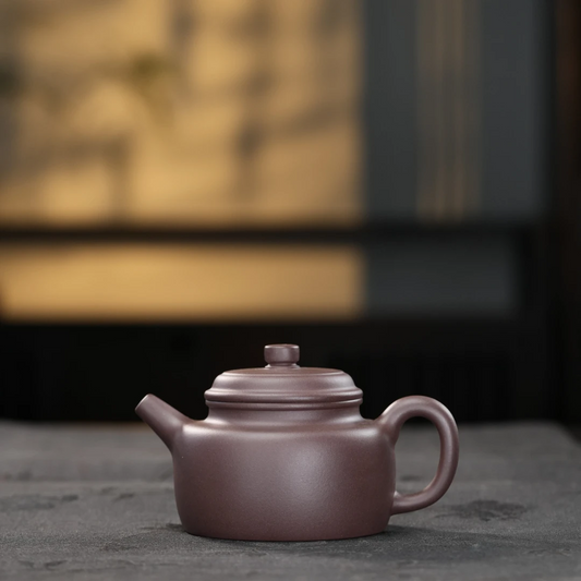 "Da Heng De Zhong" (Great Virtue Bell) Yixing Teapot – 180cc, Semi-Handmade with Huanglongshan Original Zi Ni Clay, by Artisan Wu Qing