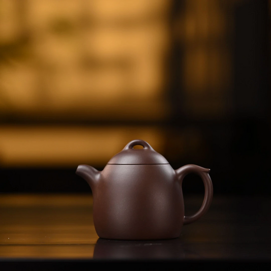 "Xiao Qin Quan"  Yixing Teapot – 140cc, Semi-Handmade with Huanglongshan Original Zi Ni Clay, by Artisan Yang Jingfeng