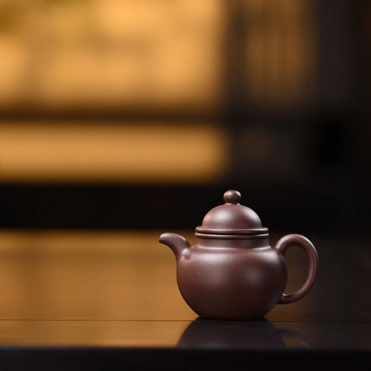 "Xiao Shouzhen Duo Qiu" (Small Shouzhen Sphere Teapot) – 80cc, Fully Handmade Yixing Teapot with Huanglongshan Original Zi Ni Clay, by Artisan Yuan Gaopeng