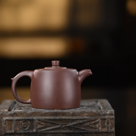 "Jing Lan" (Well Fence) Yixing Teapot – 180cc, Semi-Handmade with Huanglongshan Original Zi Ni Clay, by Artisan Zhou Xichen