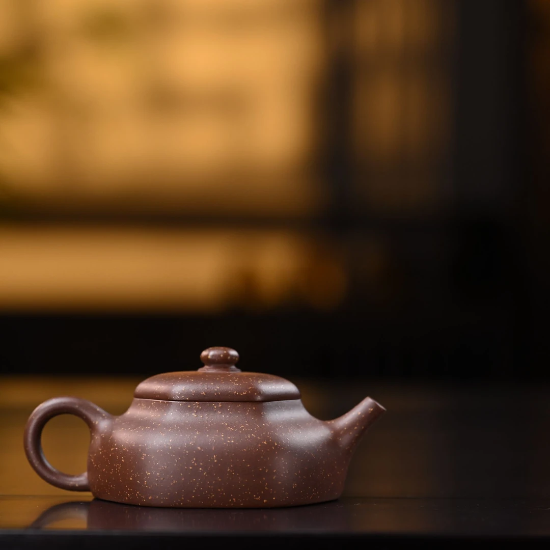 "Liu Fang Jing Le" (Hexagonal Serenity) Yixing Teapot – 150cc, Semi-Handmade with Huanglongshan Original Zi Ni Clay, by Artisan Bao Saiying