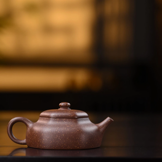 "Liu Fang Jing Le" (Hexagonal Serenity) Yixing Teapot – 150cc, Semi-Handmade with Huanglongshan Original Zi Ni Clay, by Artisan Bao Saiying