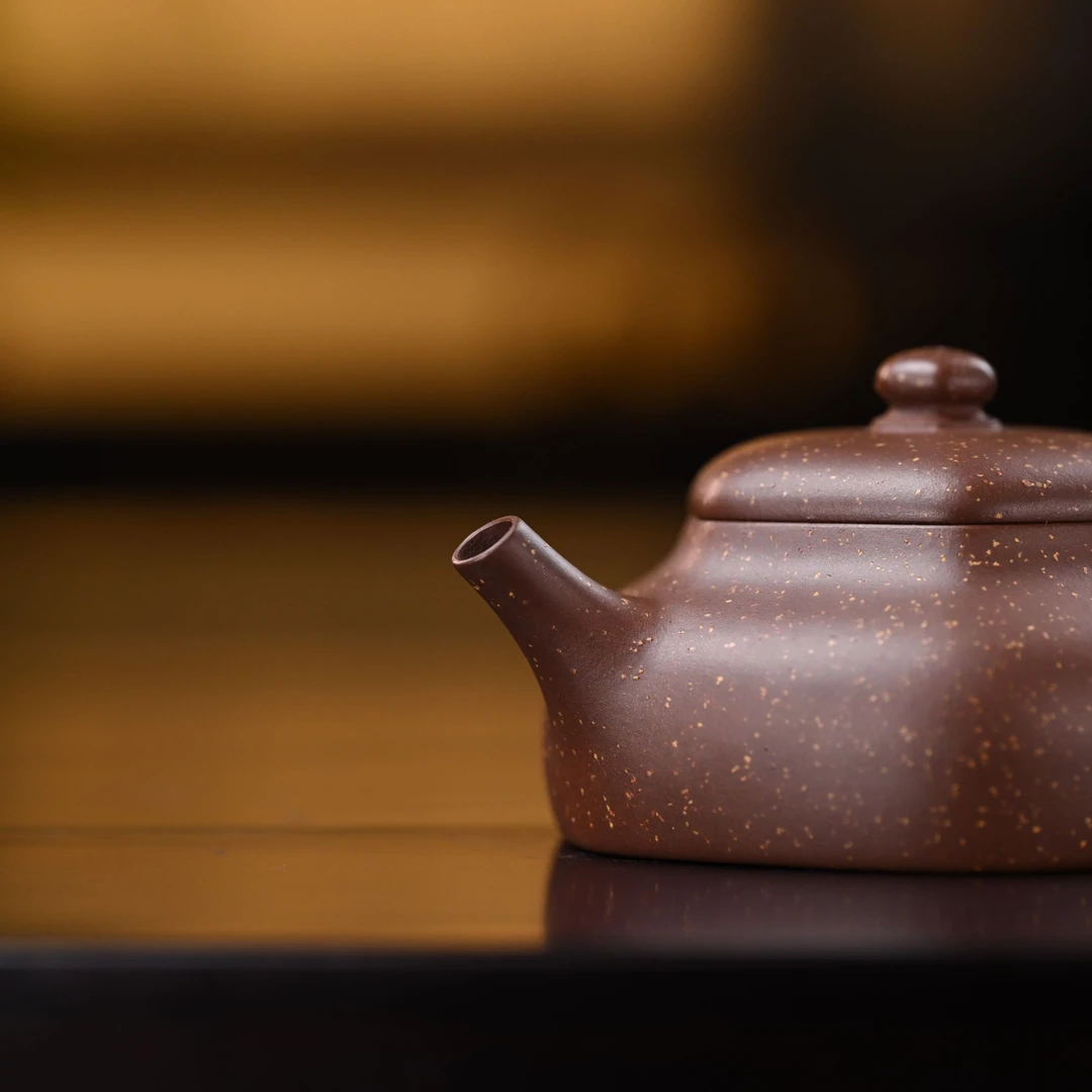 "Liu Fang Jing Le" (Hexagonal Serenity) Yixing Teapot – 150cc, Semi-Handmade with Huanglongshan Original Zi Ni Clay, by Artisan Bao Saiying