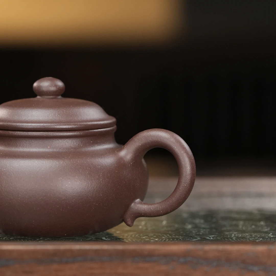 "Xiao Fang Gu" (Small Ancient Style) Yixing Teapot – 80cc, Fully Handmade with Huanglongshan Di Cao Qing Clay, by Artisan Yuan Gaopeng