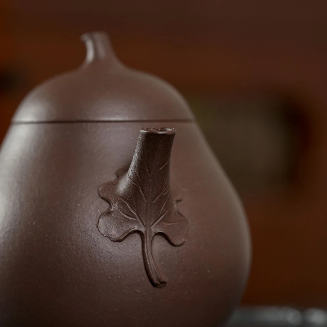 "Hu Lu" (Gourd) Yixing Teapot – 140cc, Semi-Handmade with Huanglongshan Original Zi Ni Clay, by Artisan Yuan Qun