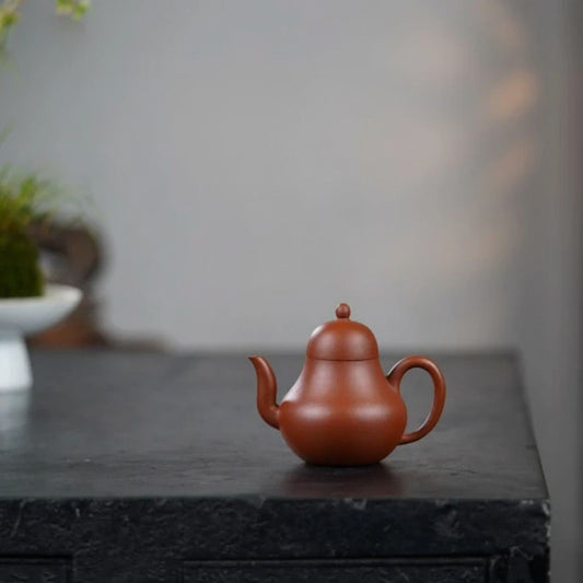 "Si Ting" Yixing Teapot – 120cc, Semi-Handmade Small Coal Kiln Zhuni by Yuan Qun